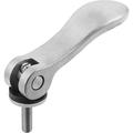 Kipp Adjustable Cam Levers with external thread, all stainless steel, inch K0647.05123AEX30